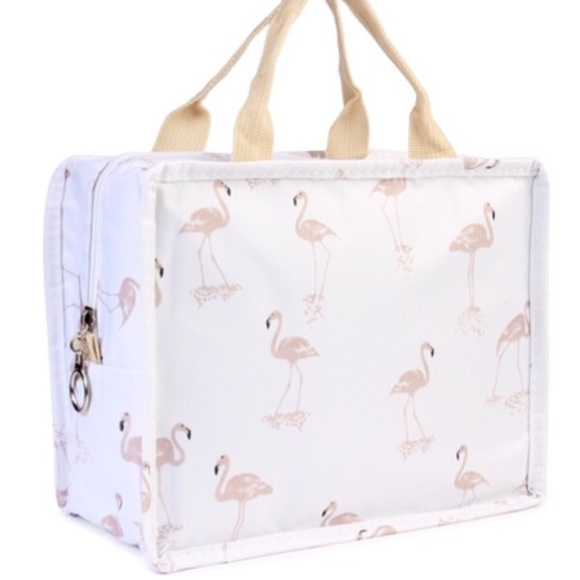 Flamingo White Lunch Bag - Picture 2 of 3